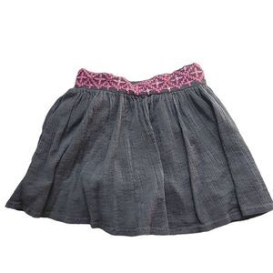 Jak & Peppar Girls Size 5 Gray Pink Embroidered Skater Skirt